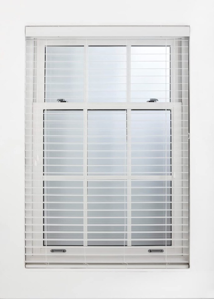 image 1 of Faux Wood Venetian Blind with String (W)55cm x (L)210cm