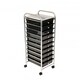 image 1 of Oypla 10 Drawer Storage Mobile Makeup Salon Trolley Portable Storage Organiser Black