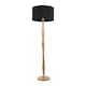 image 1 of ValueLights Victoria Light Wood Floor Lamp Black Shade and Bulb
