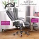 image 5 of Neo Office Chair Brown Faux Leather with Massage Function & Footrest | Grey