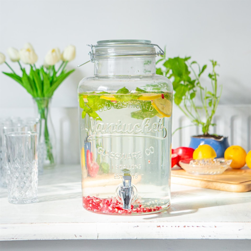 image 1 of Rink Drink Glass Drinks Dispenser with Tap - 6.5L