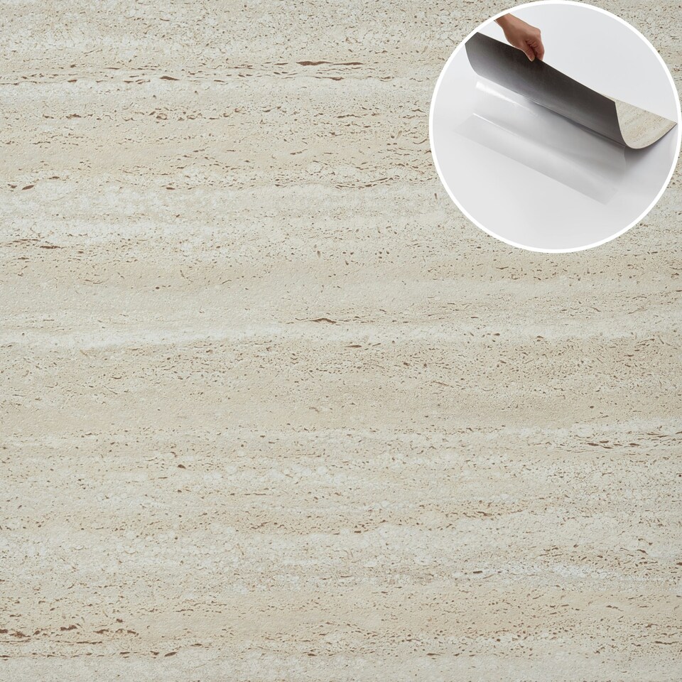 image 1 of NOVECRAFTO Vinyl Floor Tile – Self Adhesive 18x18 in – Travertine Dune – Peel & Stick for Kitchen, Bathroom & Living Room – Waterproof & Easy DIY Brown | 4.18 sqm