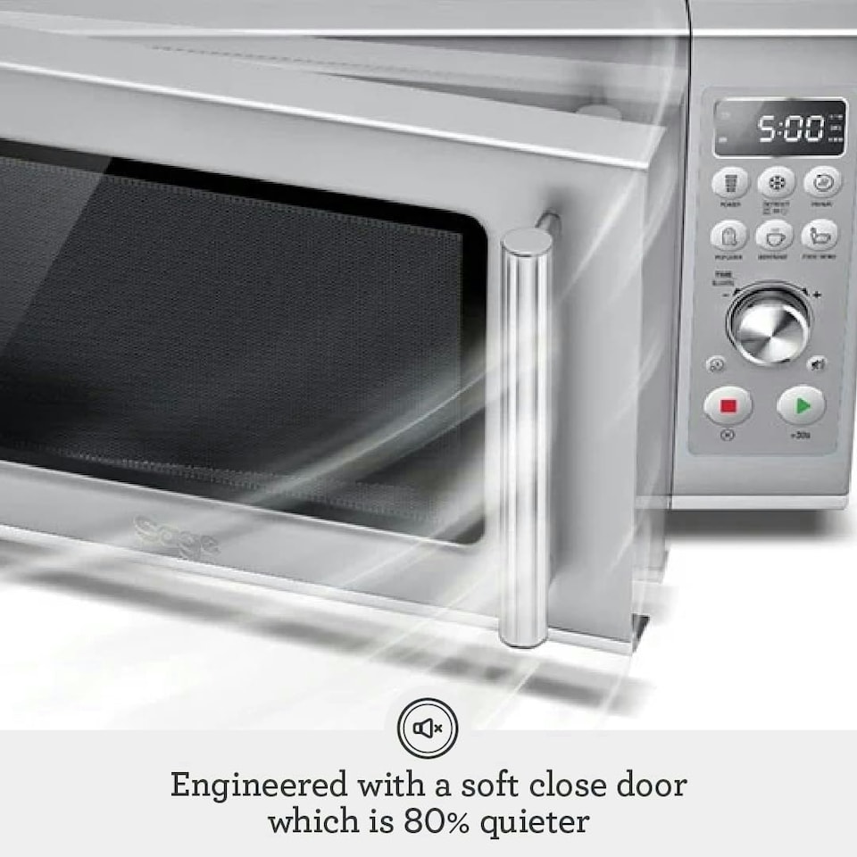 image 1 of Sage The Compact Wave Soft Close Microwave, Silver