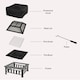 image 7 of Outsunny Fire Pit Heater Square Table Patio Metal Black 86 cm Outdoor | Black | Black