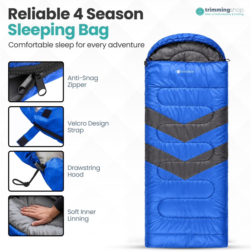 image 1 of 4 Season Waterproof Backpacking Sleeping Bag for Single Adults - 6ft