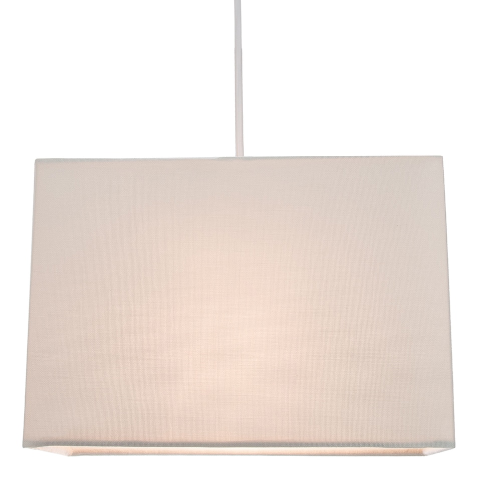 image 1 of Contemporary and Stylish Dove Grey Linen Fabric Rectangular Lamp Shade | Grey