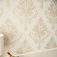 image 3 of Jasmine Damask Wallpaper in Ivory Silver Shimmer White