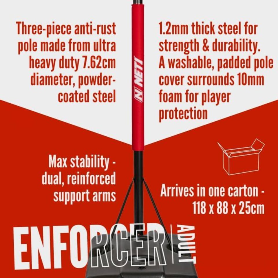 image 1 of NET1 Enforcer Basketball Hoop, 111 x 71 cm Backboard, Telescopic Height 2.28-3.05 m, 145 L Base, 12-Loop Net | Multi | BLACK | 4396
