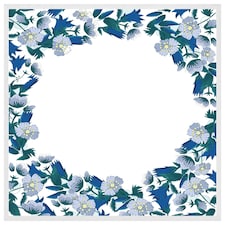 Winter blue flowers (Picture Frame) White | XL