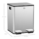 image 3 of HOMCOM 2 x 20L Dual Kitchen Bin Pedal Bin for Recycling and Waste Silver | 40L