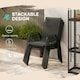 image 4 of Outsunny 4-Piece Stackable Garden Chairs, Black Black | Black