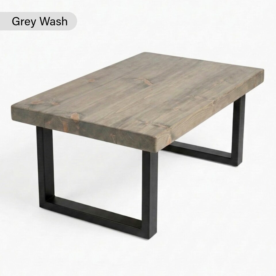 image 1 of Chunky & Sturdy Handmade Wooden Coffee Table - Walnut
