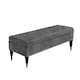 image 1 of 90cm Safar Plain Ottoman Storage Bench -Upholstered Shoes Bench with Black Turned Wooden Legs - Dark Grey Naple Ottoman Bench