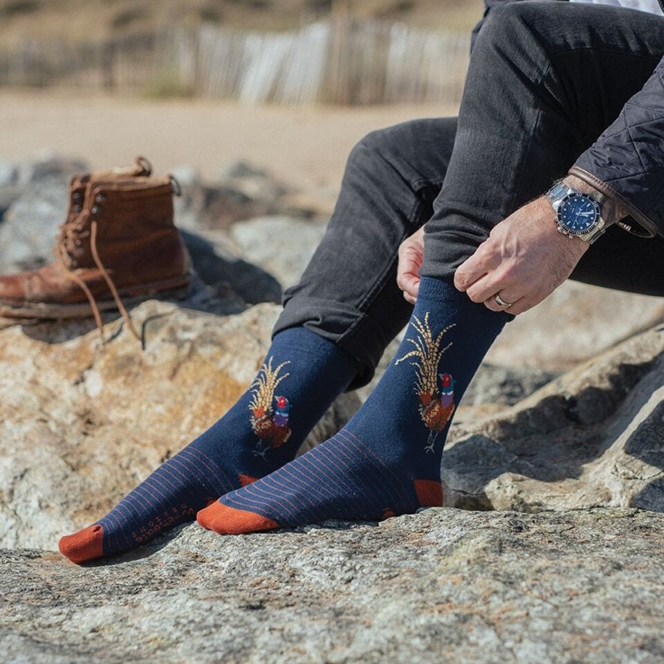 image 1 of Wrendale Designs Illustrated Animal Socks for Men - Bamboo, UK 7-11