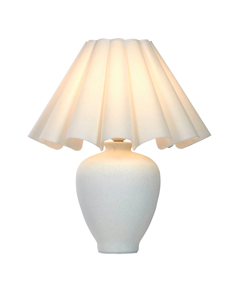 image 1 of CERAMIC LAMP WITH SCALLOP EDGE SHADE