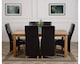 image 3 of Oslo 180 x 90 cm Large Oak Dining Table and 6 Lola Leather Chairs | Black | Black