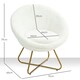 image 7 of HOMCOM Faux Fur Comfy Chair with Golden Metal Legs, Non-Slip Footpad, White