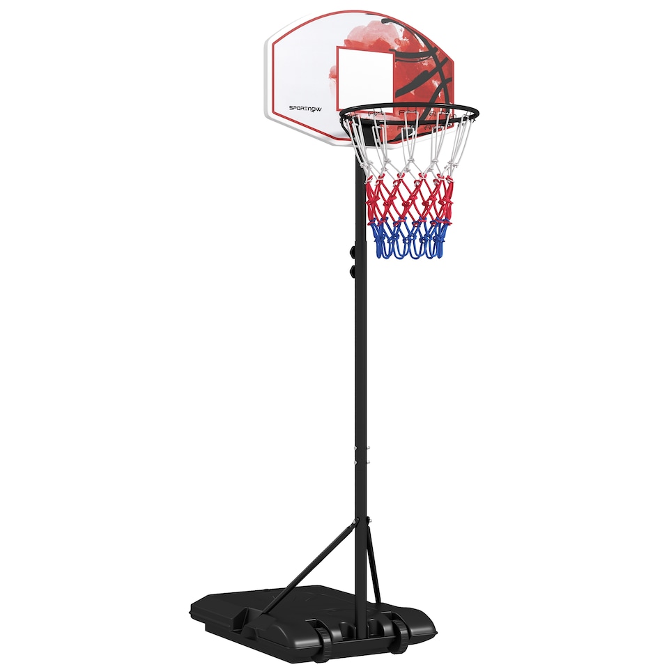 image 1 of SPORTNOW Adjustable Basketball Stand Net Set System with Wheels, 179-209cm