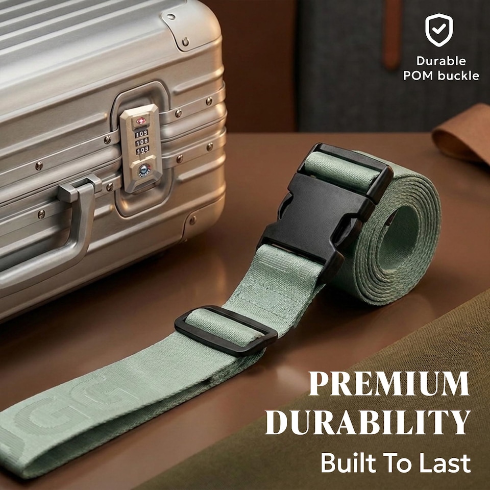 image 1 of Lugg Luggage Straps 2 Pack Adjustable Suitcase Belts 180 cm Polyester Webbing