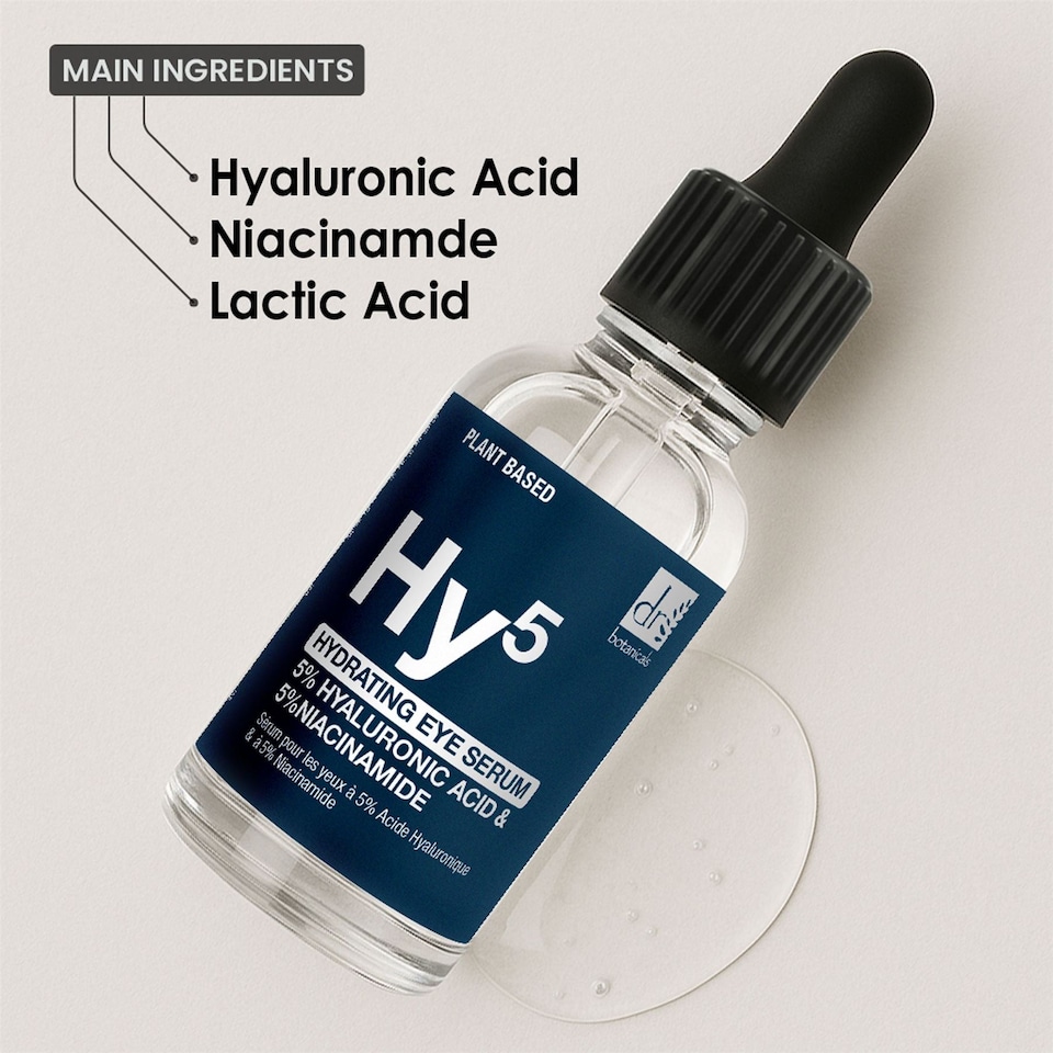 image 1 of Dr Botanicals Anti-Ageing Hydrating Eye Serum with 5% Hyaluronic Acid & 5% Niacinamide 15ml for Plumping and Moisturising