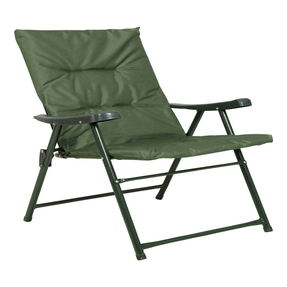 image 1 of Mountain Warehouse Padded Folding Chair Plain Lightweight Camping Outdoor Seat Green | Khaki