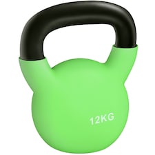 HOMCOM Soft Kettlebell, Kettle Bell with Non-Slip Handle for Home Gym Weight Lifting and Strength Training Green | 12