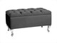 image 1 of Londona 137cm Chesterfield Ottoman Storage Bench - Plush Velvet Shoe Bench - Steel Grey Upholstery Footstool with Storage