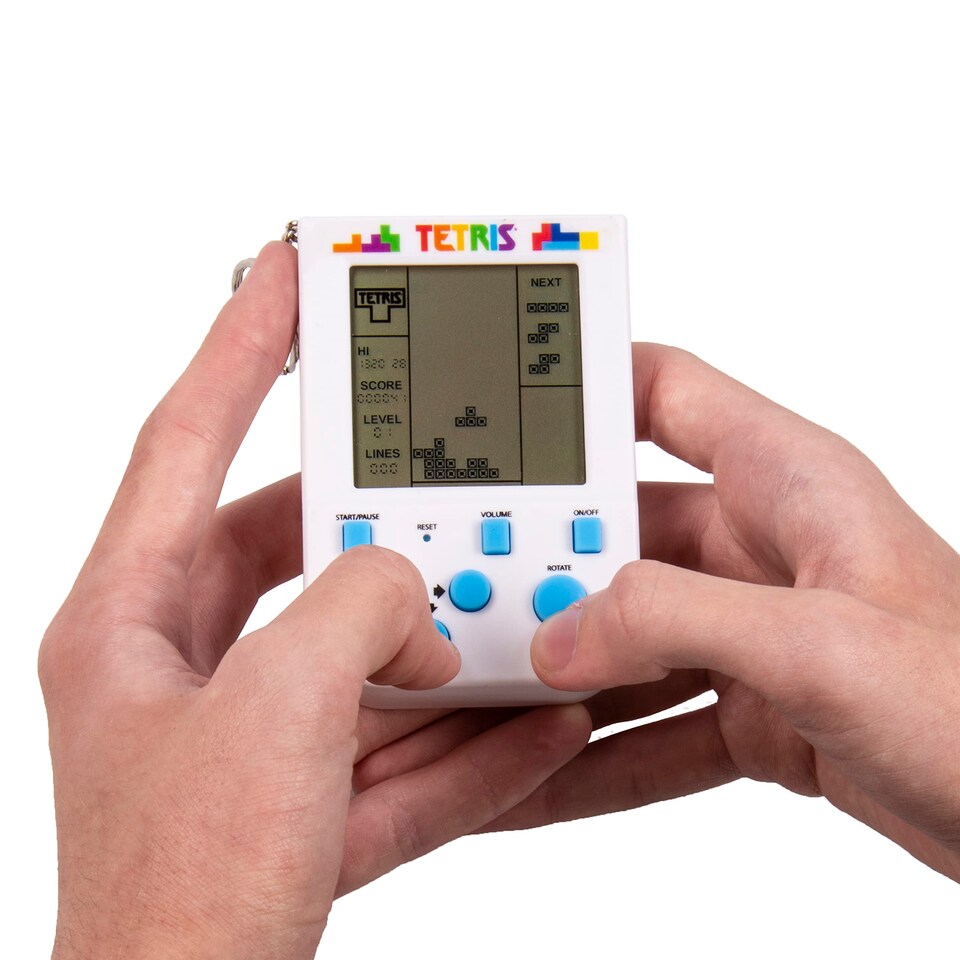 image 1 of Tetris Keyring Handheld Arcade Game with LCD Screen & 2 Game Modes
