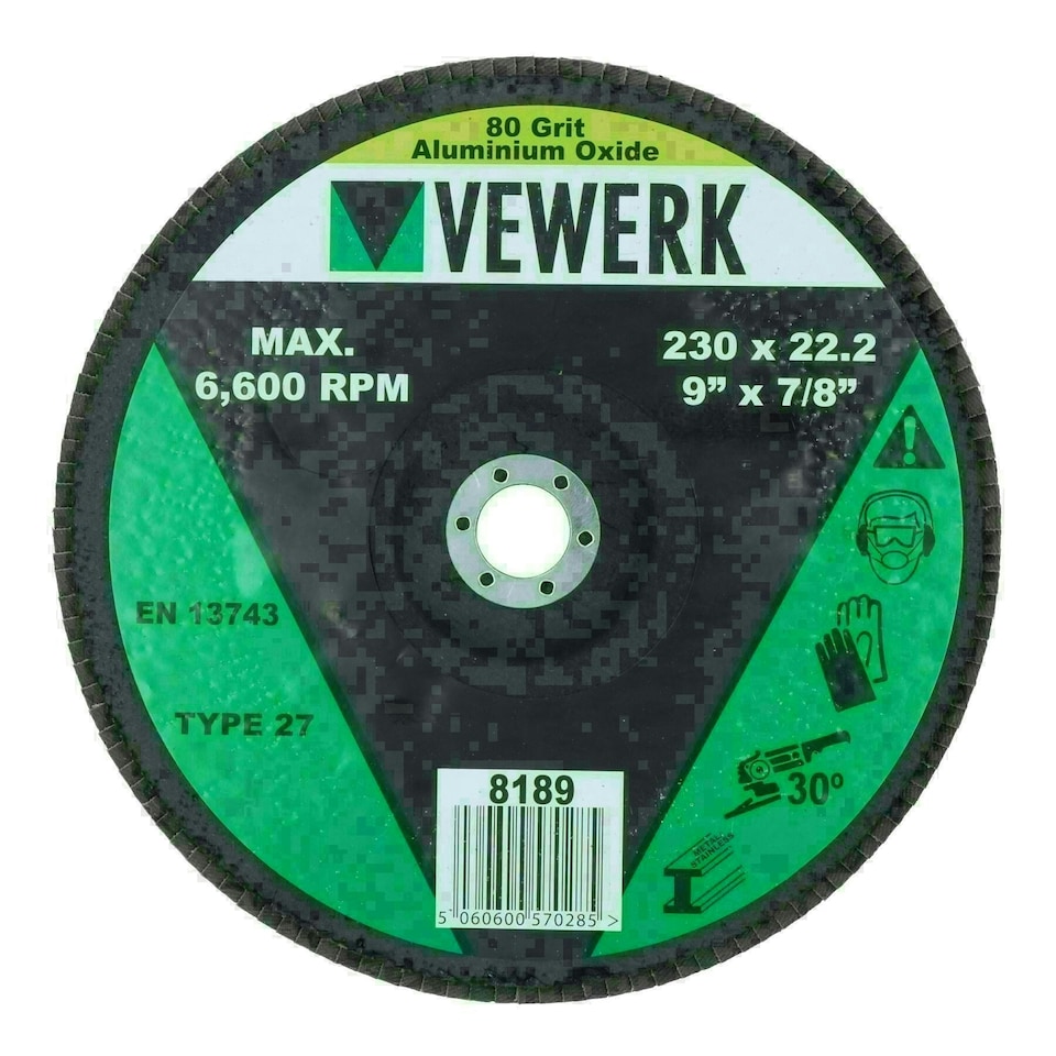 image 1 of 80 Grit Flap Discs Sanding Grinding Rust removing for 9" (230mm) Grinders 10 Pack