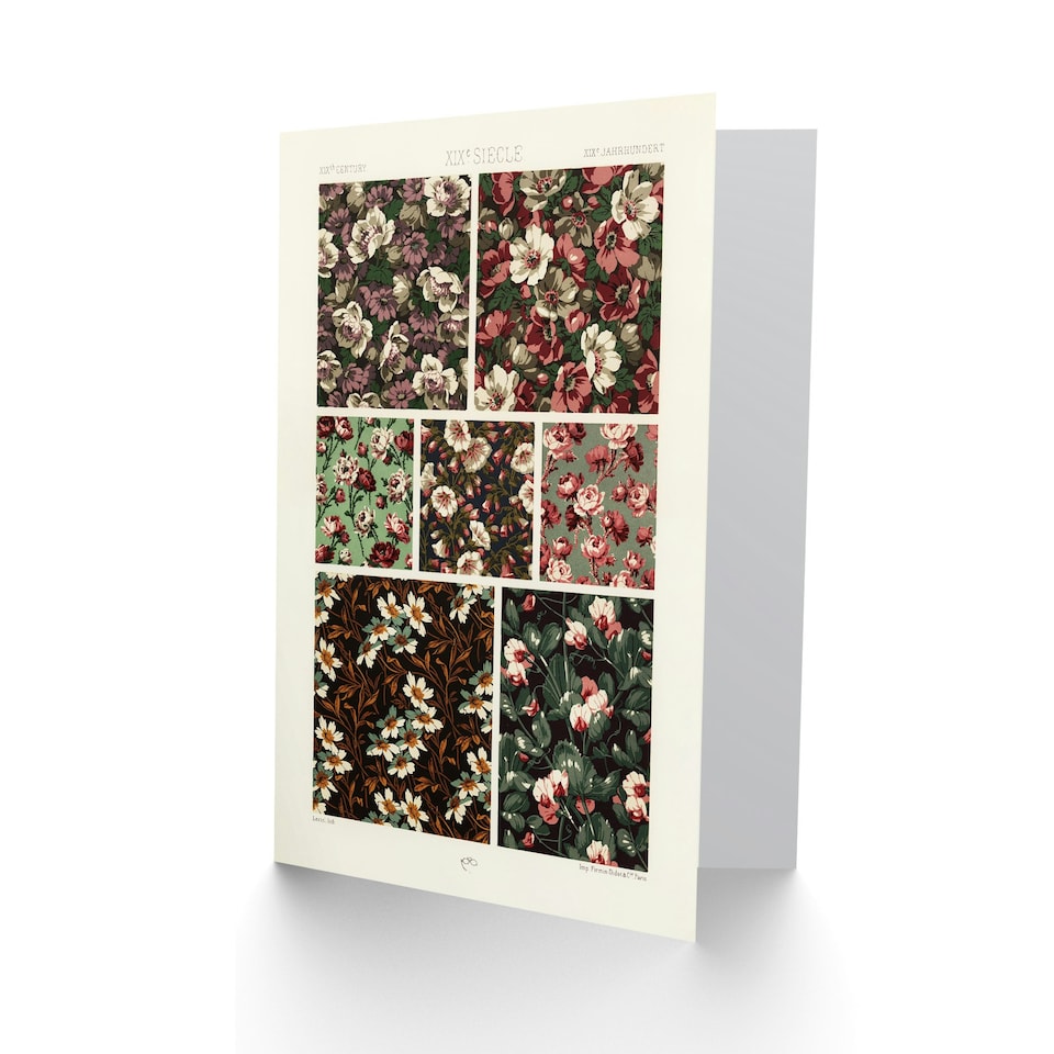 image 1 of Albert Racine Art Card Pink Green Floral Patterns