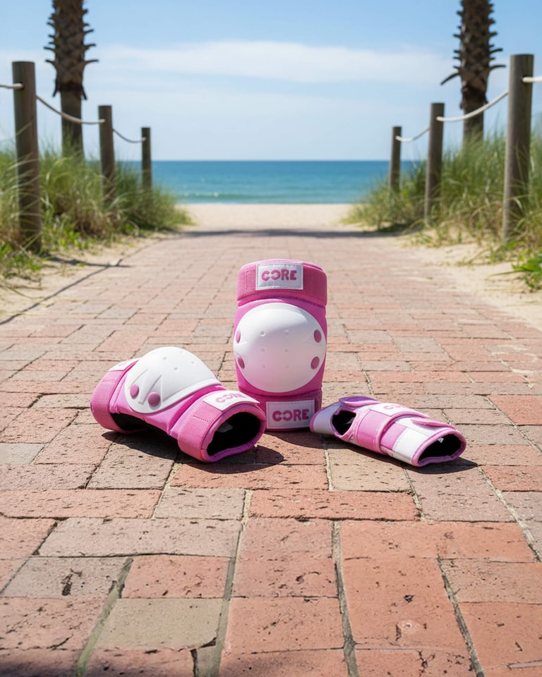 image 1 of CORE Kids Junior Triple Pad Set (Knee/Elbow/Wrist) + Carry Bag