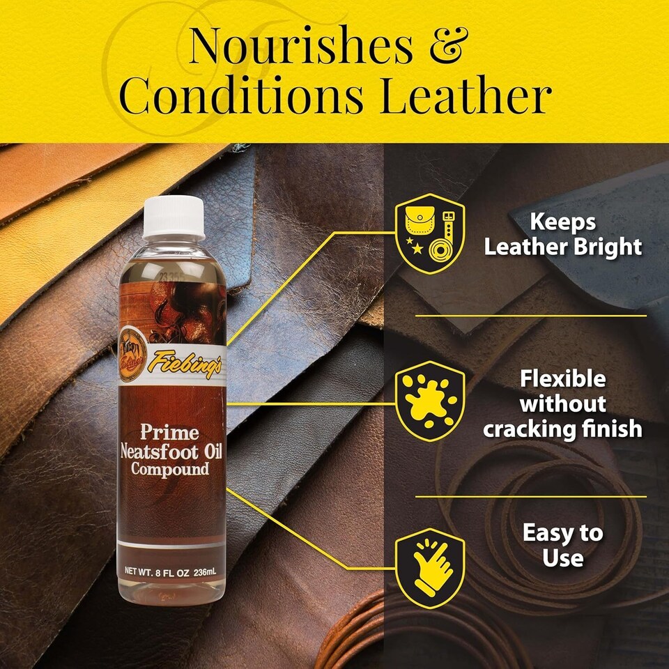 image 1 of Fiebing's Prime Neatsfoot Oil Compound - Refined Formula for Leather 8oz | Clear