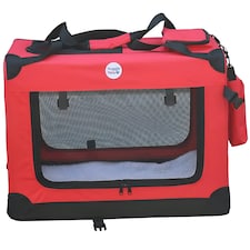 HugglePets Fabric Crate Foldable Pet Carrier Red | S