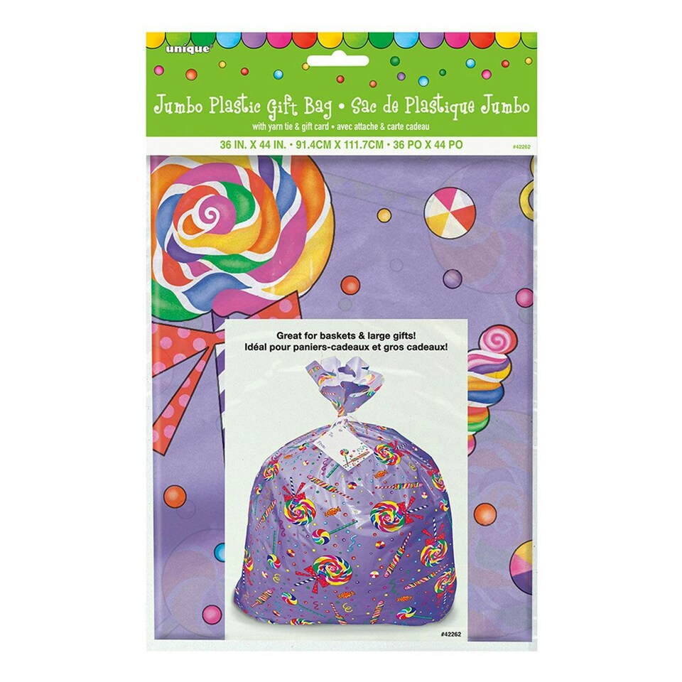 Unique Party Candy Cellophane Gift Bag - Purple - One Size
