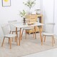 image 1 of HOMCOM 5 Piece Dining Table and Chairs Set, Kitchen Table and Chairs for 4 People with Wood Legs and Slat Back, Space Saving Table and 4 Chairs for Small Spaces, Grey