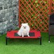 image 7 of Pawhut Pet Raised Bed Elevated Cool Cot Home Camping Basket Breathable M Red