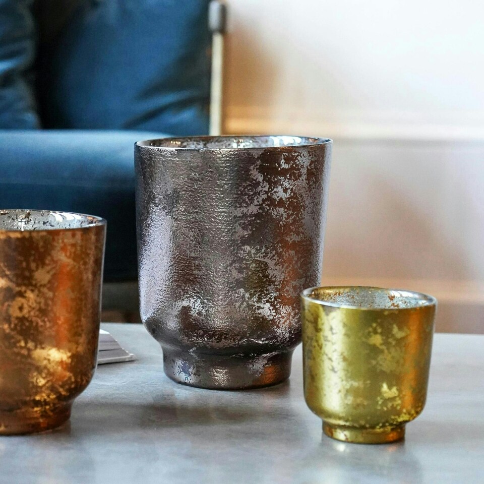 image 1 of Metallic Glass Holder Bronze