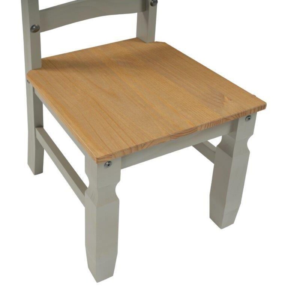 image 1 of Mercers Furniture Corona Grey Wax 5'0" Dining Table & 4 Chairs Solid Wood Pine Wooden Kitchen Dining Set with Mexican Styling