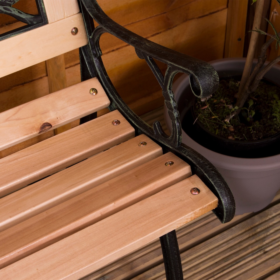 image 1 of Garden Vida 3 Seater Garden Bench Outdoor Patio Seating, Rose Style