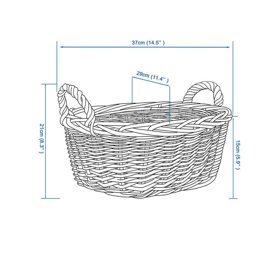 image 1 of Wickerfield Rectangular Wicker Gift Hamper Basket with Handles
