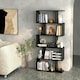 image 5 of COSTWAY 5-tier Bookcase S-Shaped Bookshelf Display Rack Black Black