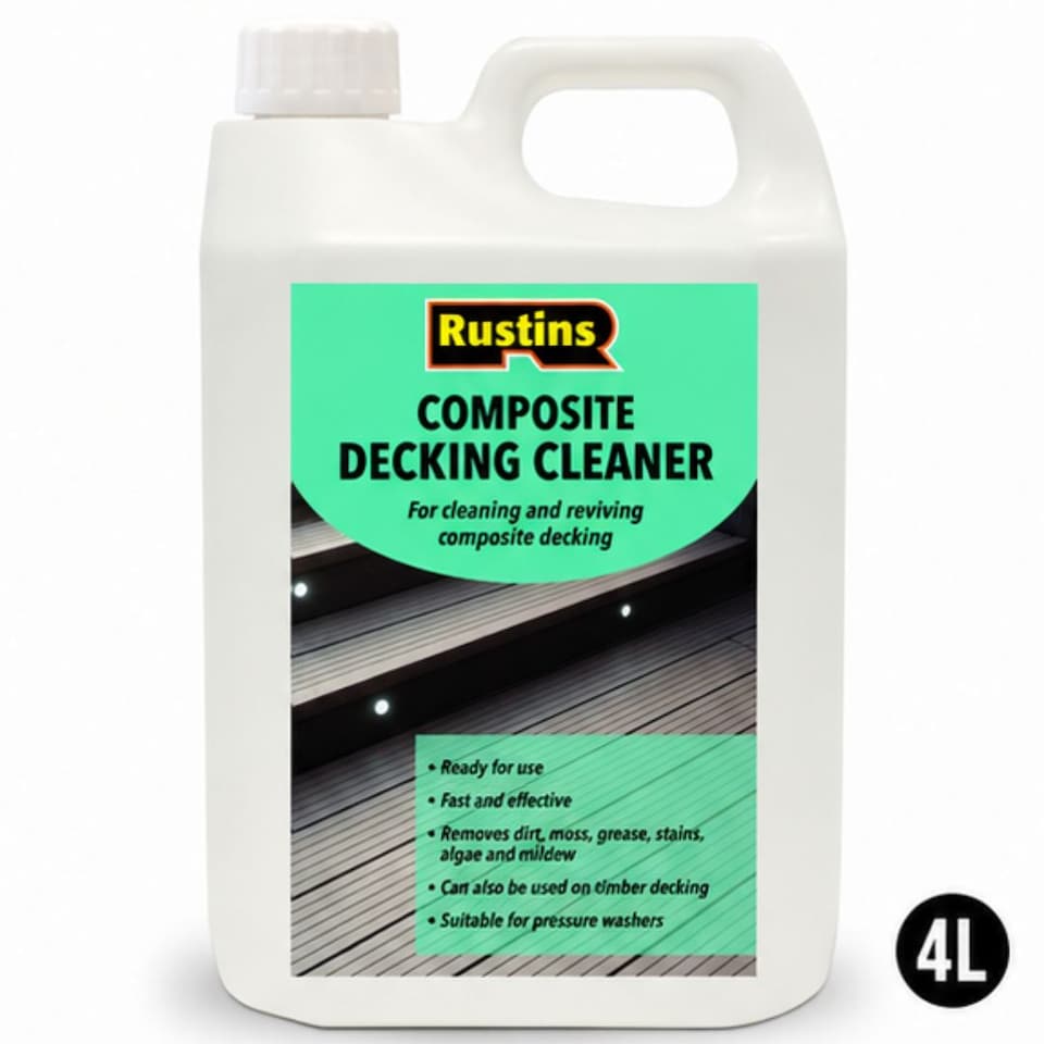 image 1 of Rustins Composite Decking Cleaner Effective Mold and Mildew Remover Deep Cleaning Solution for Decks Patios and Outdoor Spaces 4 litre