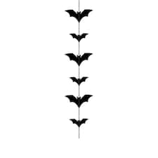 Black Bats Halloween Paper Garland Hanging Decoration 1.5m