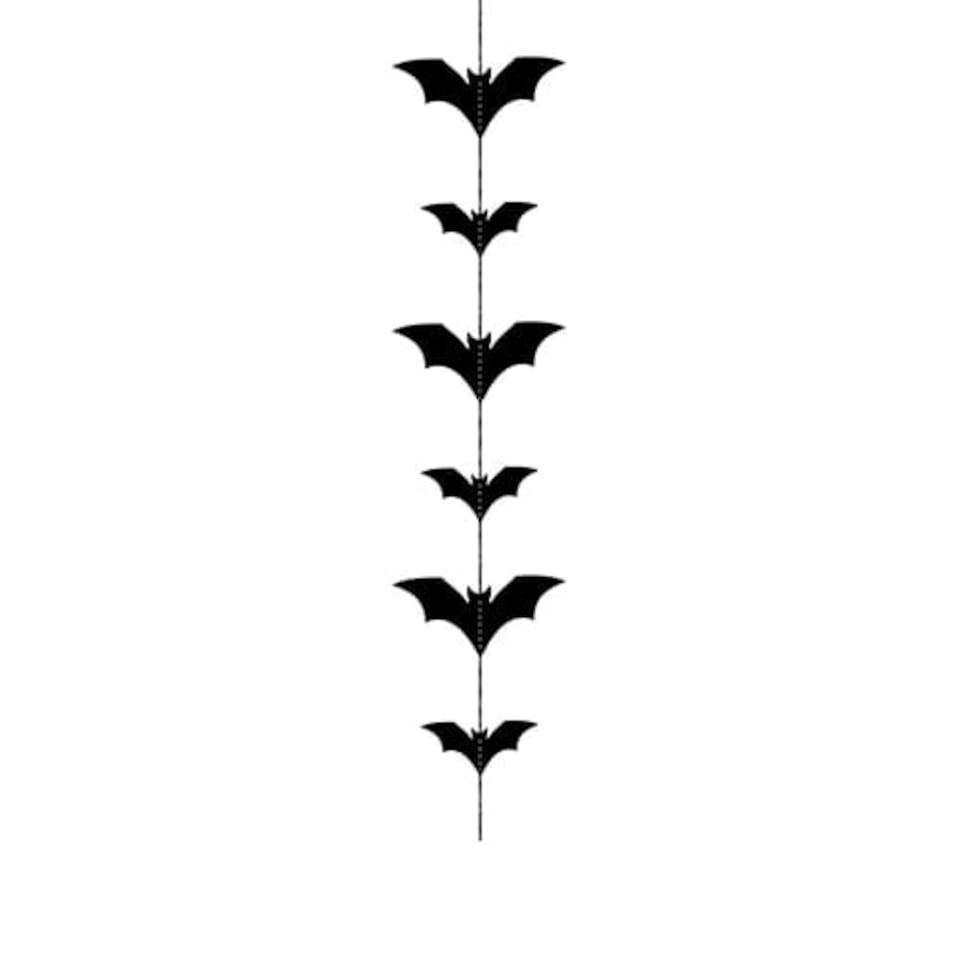 Black Bats Halloween Paper Garland Hanging Decoration 1.5m