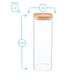 image 3 of Argon Tableware Square Glass Storage Jars with Wooden Lids - 2.2 Litre - Pack of 6