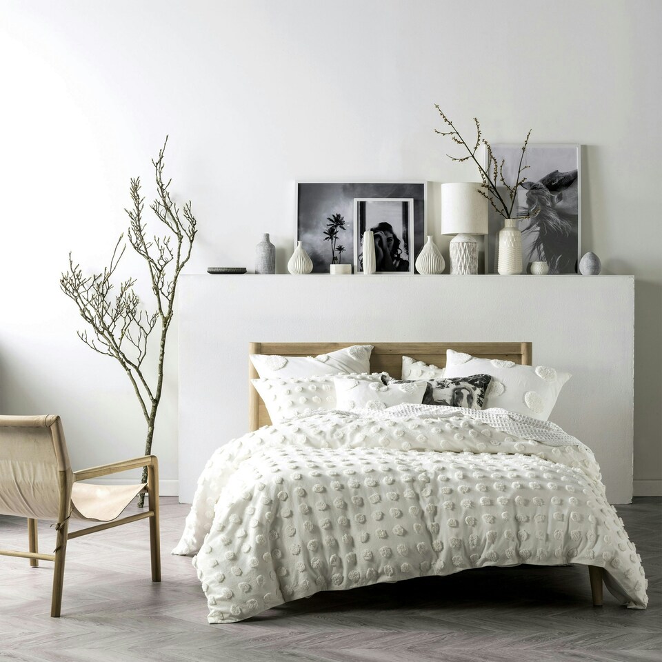 image 1 of Linen House Haze Tufted Single Duvet Cover Set