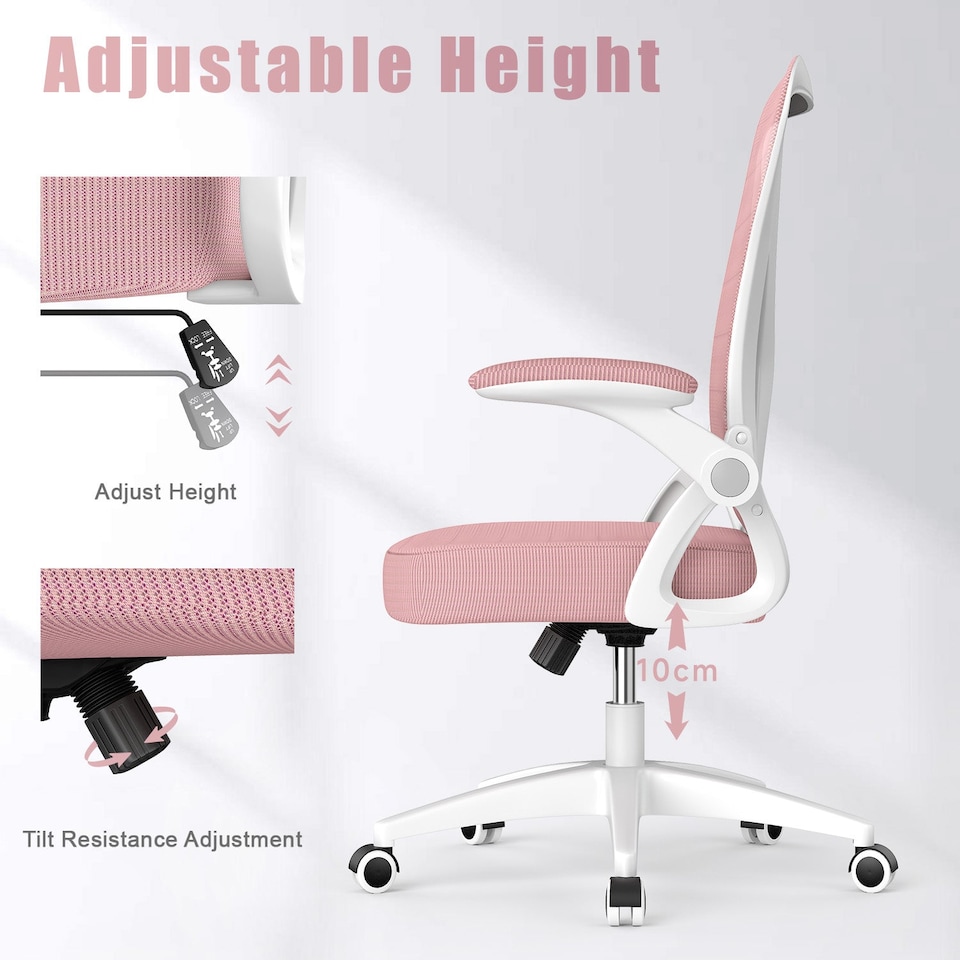 image 1 of Rattantree Ergonomic Office Chair with Flip Up Armrests & Lumbar Support