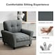 image 5 of COSTWAY Tufted Upholstered Living Room Sofa Reading Armchair Grey