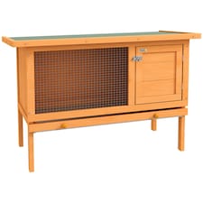 PawHut Rabbit Hutch, Guinea Pig Hutch Outdoor Cage w/ Waterproof Roof, Green