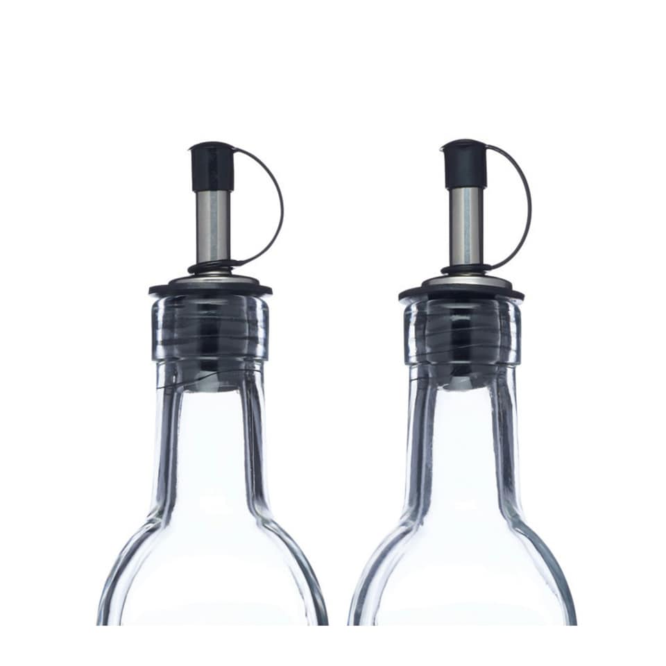 image 1 of KitchenCraft Oil Vinegar Bottle Set Clear Glass 500ml